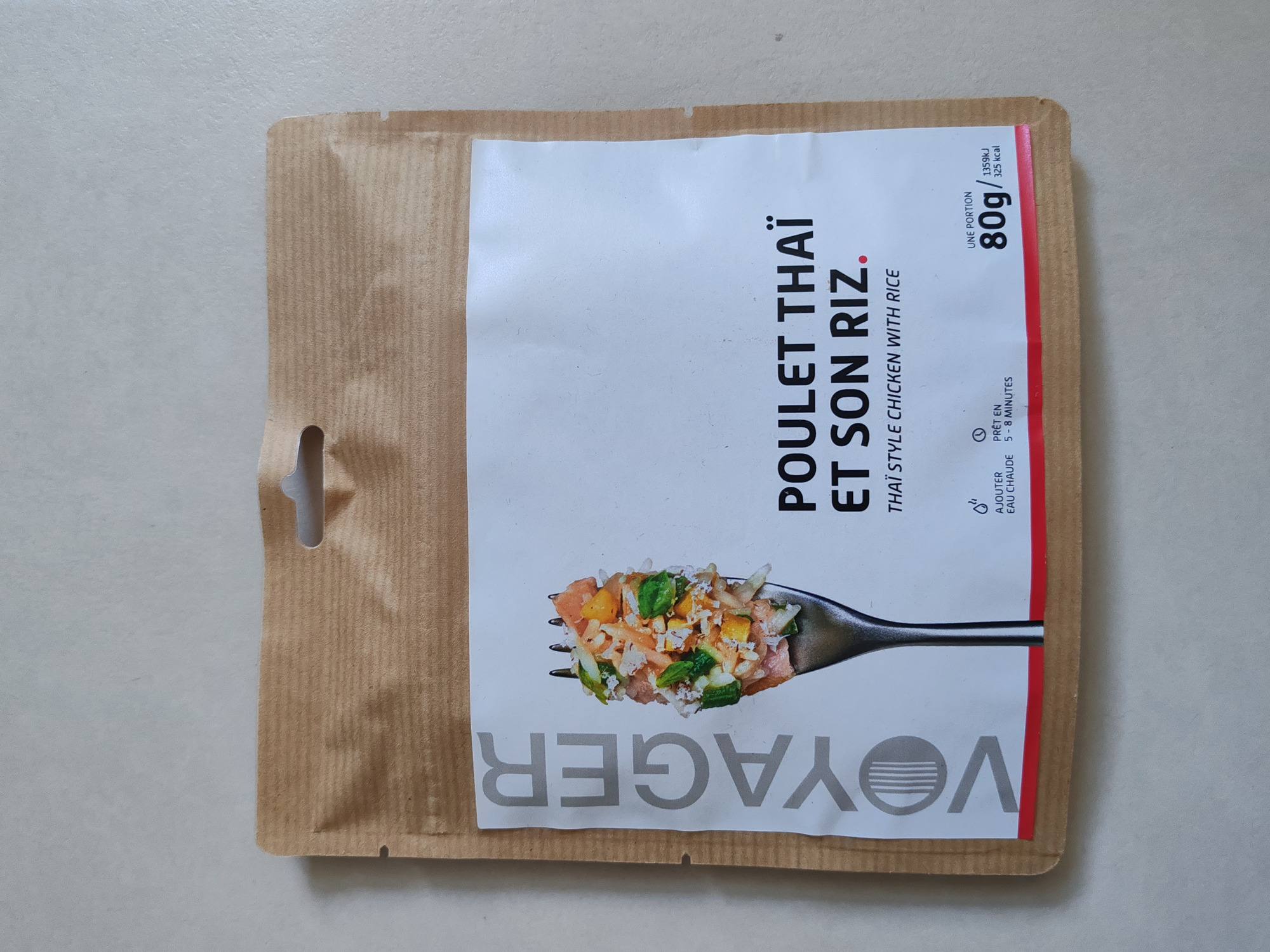 Voyager Repas lyophilisé poulet Thai et son riz