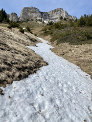 Dernières flaques de neige autour du Habert de Chamechaude…
