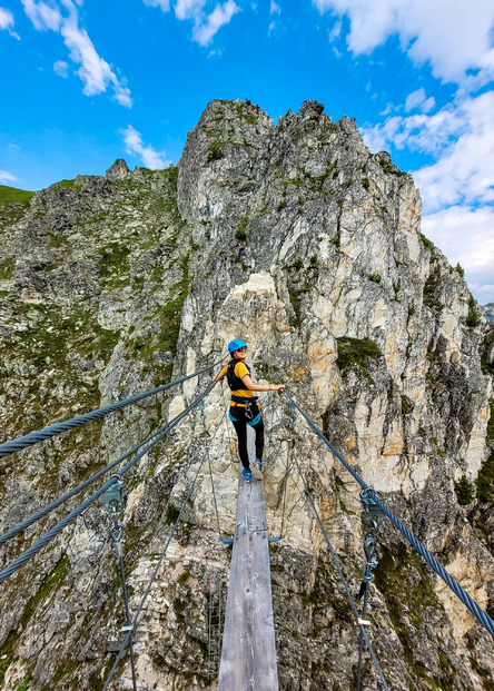 Prise de hauteur à Belle Plagne - La via ferrata des Bourtes