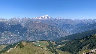 Vue sur La Plagne - Mont Jovet et cr&ecirc;te des &Eacute;troits