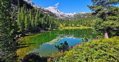 Lac vert et lac de Limo depuis le refuge Peder&uuml; ??⛰️☀️
