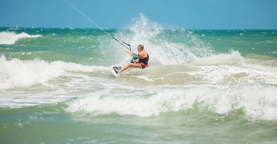 Debut of the location and penultimate call of the Kite-Surf discipline at GKA Kite-Surf World Cup 2024 - Ibiraquera (BRA