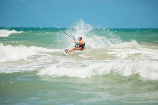Debut of the location and penultimate call of the Kite-Surf discipline at GKA Kite-Surf World Cup 2024 - Ibiraquera (BRA