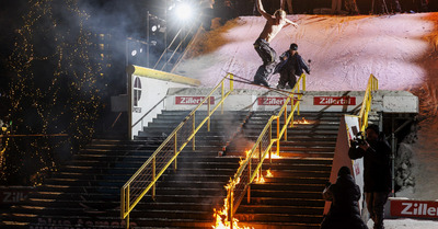 Freestyle Freeskiers put on a show at Snowfest The Hague 2024