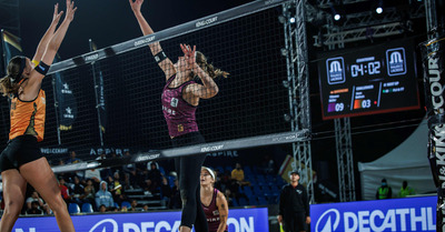 World class beach volleyball in the rounds of the Queen & King of the Court Finals 2024