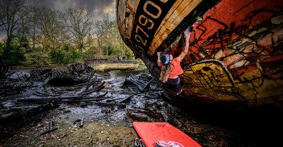Pushing Boundaries &ndash; French rock climber Marie Gamen bouldering on a shipwreck