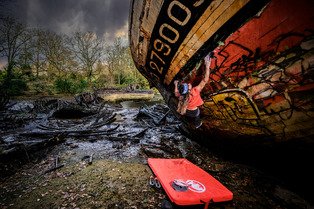 Pushing Boundaries &ndash; French rock climber Marie Gamen bouldering on a shipwreck