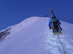 Vers le Mont Blanc après le Ref des Grands Mulets