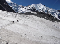 Le refuge de T&ecirc;te Rousse et le Glacier de Bionnassay