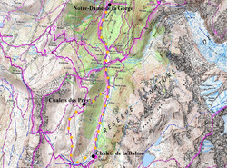 Randonn&eacute;e raquettes en boucle Chalets de la Balme-Chalets des Pr&eacute;s